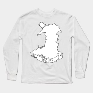 Wales Home Country Map Outline Long Sleeve T-Shirt